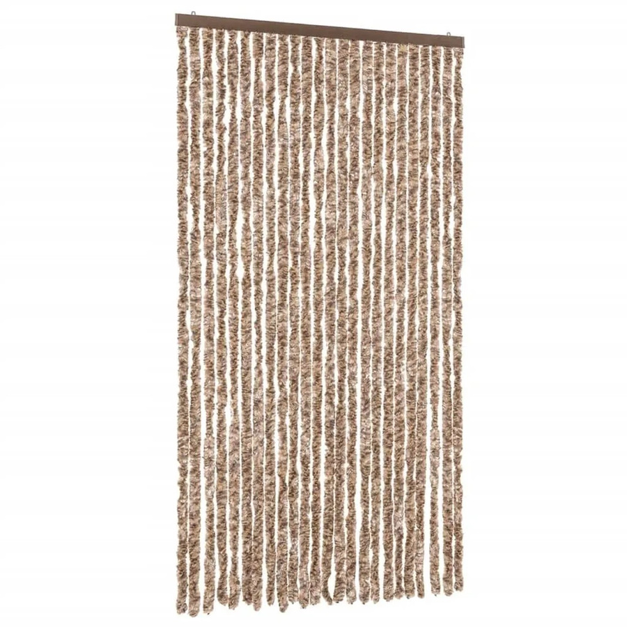vidaXL Fliegenvorhang aus Chenille in Beige und Dunkelbraun, B: 100 cm, H: 220 cm - Bild 2