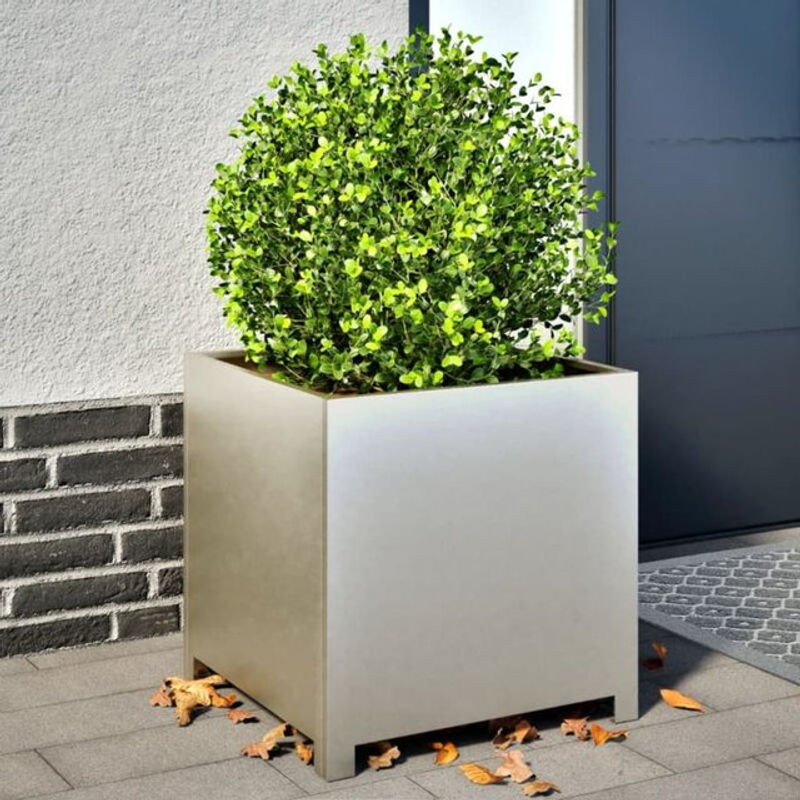 Vidaxl Pflanzkübel aus Edelstahl in Silber, quadratisch, B/T/H: 50 x 50 x 50 cm - Bild 1