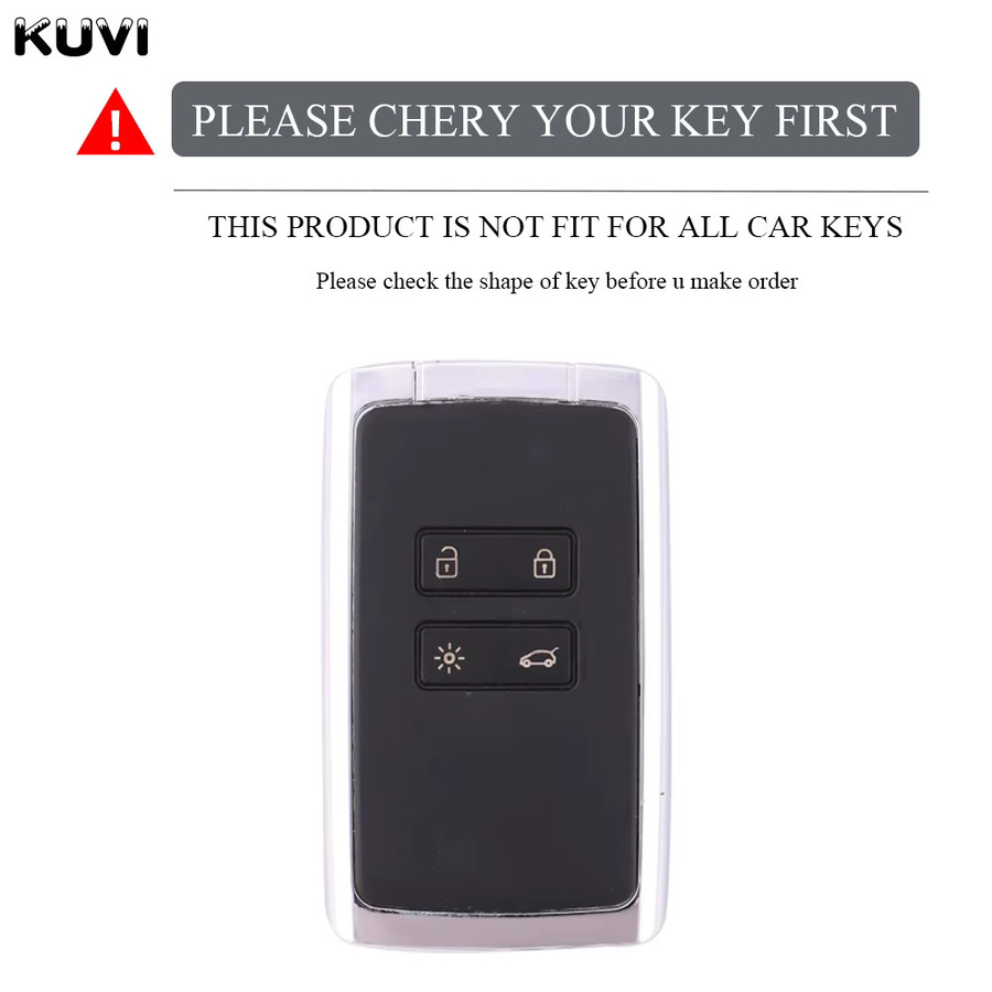 Kuvi Auto Remote Key Case aus Metall und Leder für Renault Koleos Captur Megane Clio Scenic Talisman Arkana sowie Dacia Sandero - Bild 2