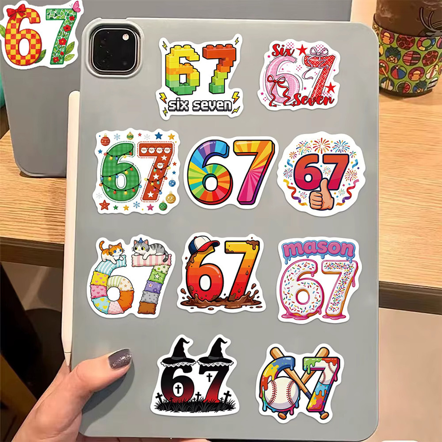 50 Stück bunte Graffiti Aufkleber mit niedlichen Geister-Motiven für dein Notebook und DIY-Projekte - Bild 2