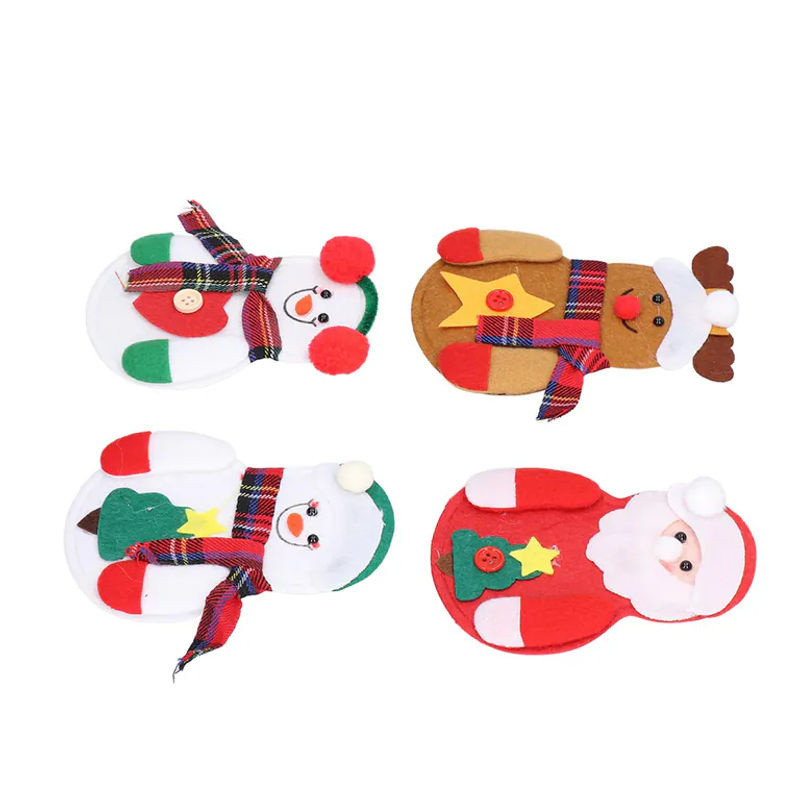 8er Set Igeteck Weihnachts Filz Hängeornamente mit Schneemann und Rentier Figuren in Mehrfarbig - Bild 3