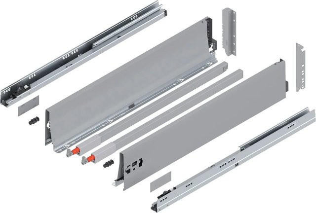 Blum D-Reling K Tandembox antaro Vollauszug Grau, 1 Paar, Tiefe: 600 mm, Tragkraft: 30 kg - Bild 1