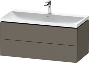 Duravit L-Cube Möbelwaschtisch in Grau matt mit 2 Schubladen, Wandmontage, B: 100 cm, T: 48 cm, H: 48 cm - Bild 1