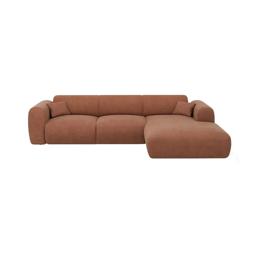 Maison Céphy Sofa Pogni in L-Form aus Samt in Terracotta mit 280 cm Breite - Bild 2