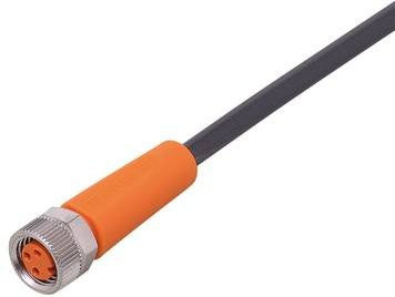 Ifm Electronic EVC818 Anschlussleitung mit Buchse, gerade, 3-polig, orange, 6 m - Bild 1