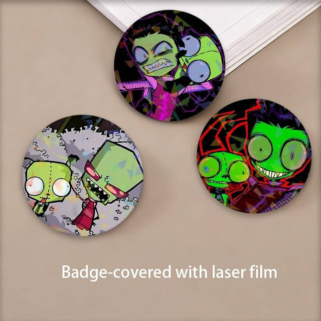 Brosche Alien ET Green Invader ZIM, Unisex - Bild 1