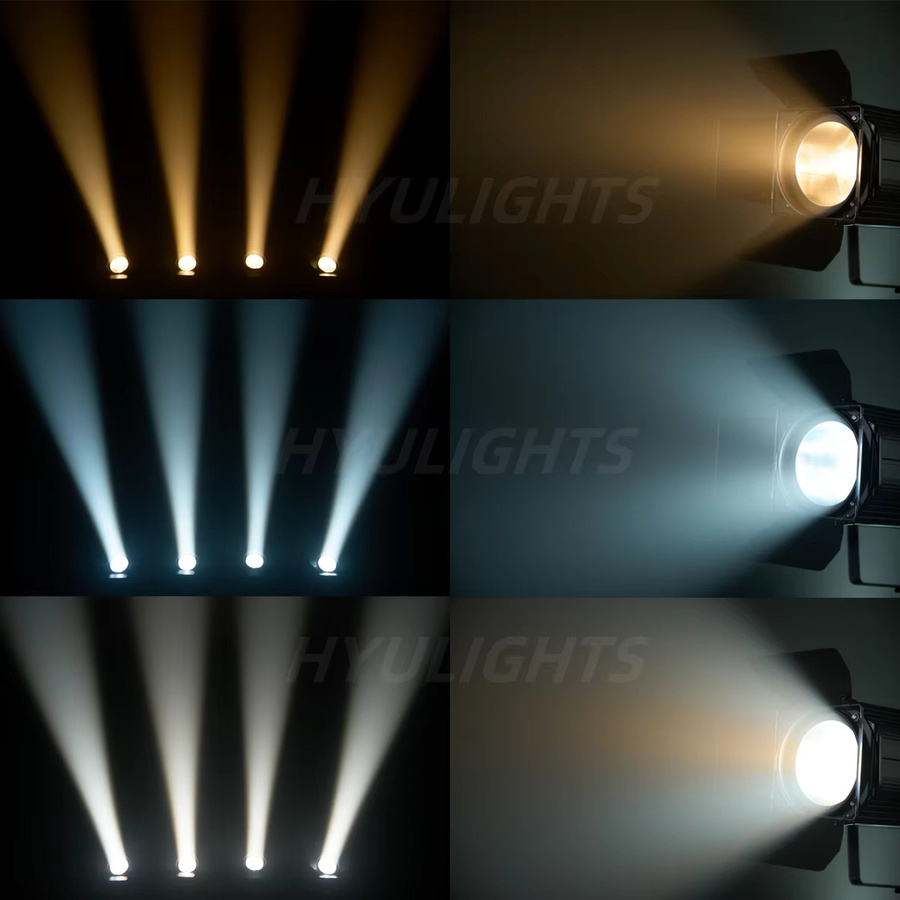HYULIGHTS 2er Set LED Zoom Par-Scheinwerfer 250W COB mit Beam und Wash Effekt, Dimmbare Bühnenbeleuchtung in Schwarz, 3200K-7500K Warmweiß und Kaltweiß - Bild 4