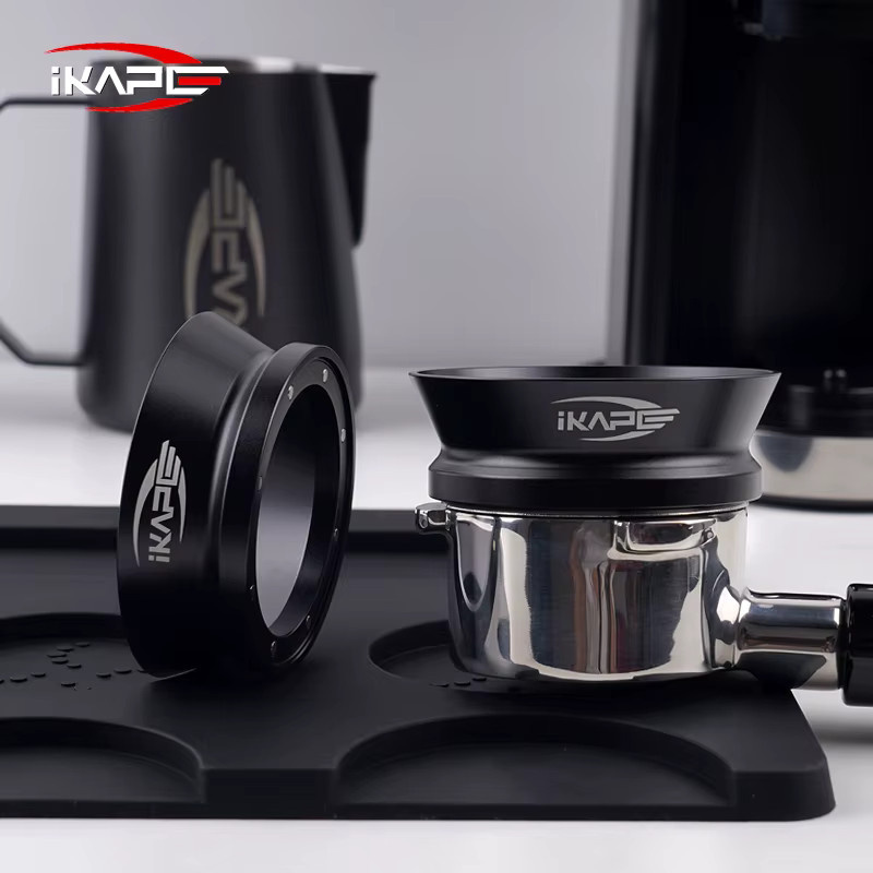 IKAPE Espresso Magnetischer Dosiertrichter für 51mm, 54mm und 58mm Bodenlose Siebträger in Schwarz/Silber - Bild 3