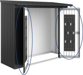 Biohort Türpaket für Kaminholzregal WoodStock 230 in Dunkelgrau-Metallic - Bild 2