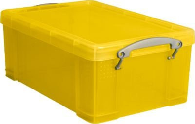 Really useful Boxes Aufbewahrungsbox aus Kunststoff in transparent Gelb mit 9 l Volumen - Bild 1
