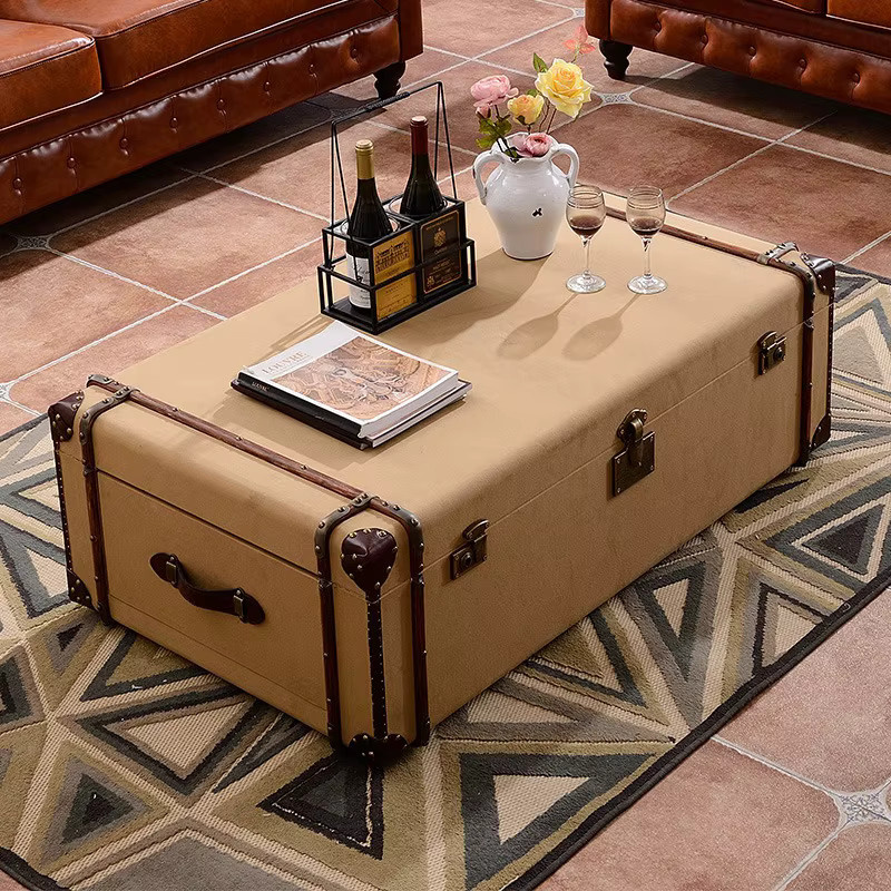 OVOZI Moderner Couchtisch in Beige mit Aufbewahrungsmöglichkeit für dein Wohnzimmer - Bild 3