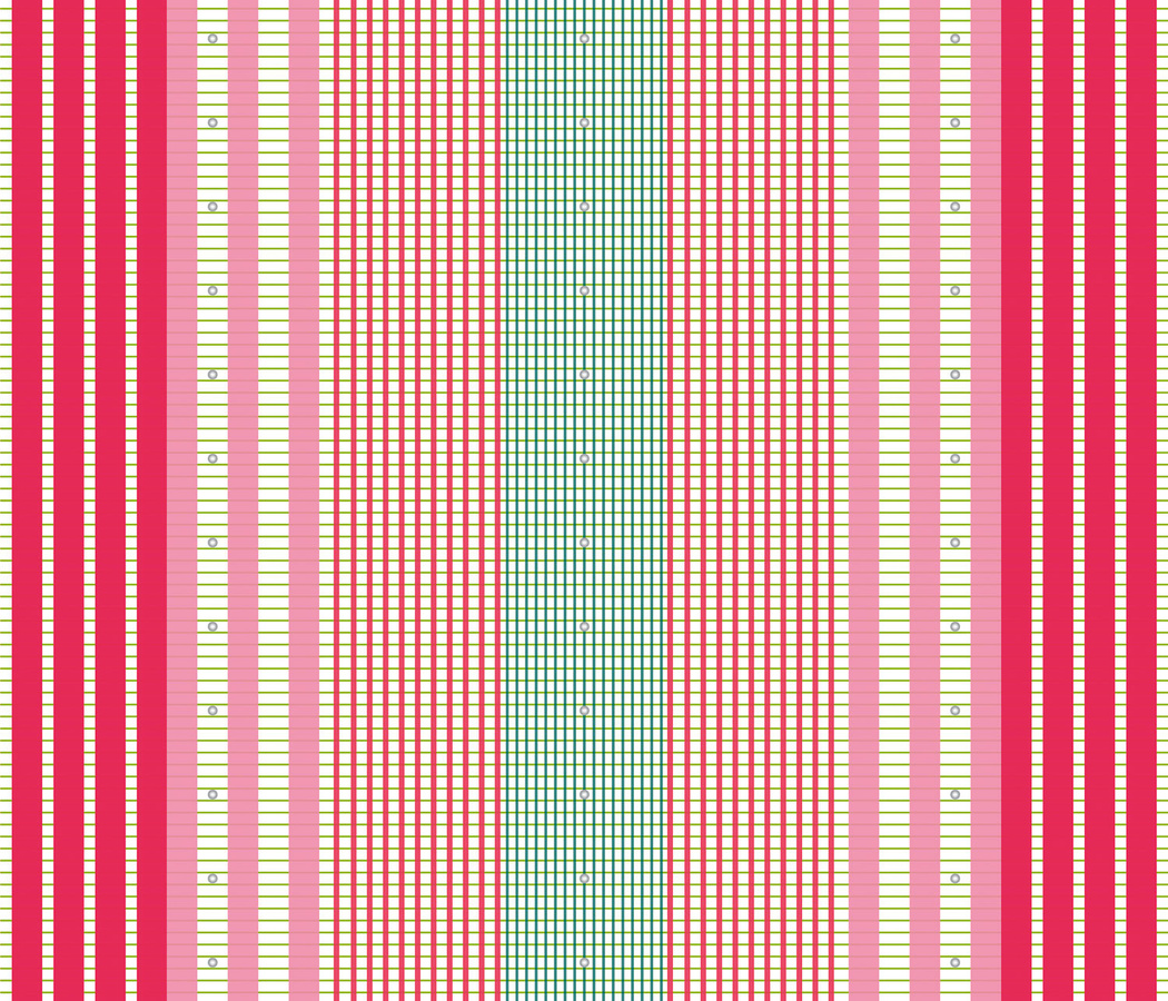 Coordonné Panorama Tapete Costa in Rot und Multicolour mit Streifenmuster aus Papier und Textil - Bild 2