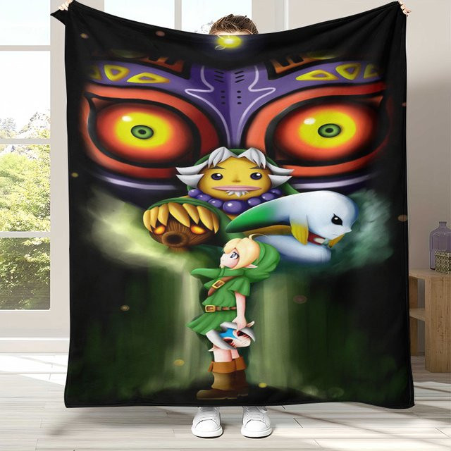 Potdemiel Retro Zelda Link Flanell-Plüschdecke, ultraweiche warme Decke für Kinder, Mehrfarbig, B: 90 cm, T: 75 cm - Bild 1