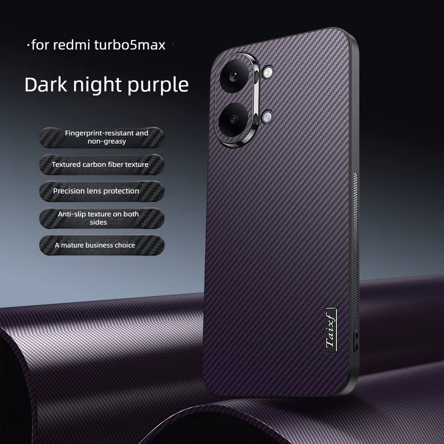 Stoßfeste Xiaomi Business-Hülle mit Kohlefaser-Muster und Linsenschutz in Schwarz - Bild 1
