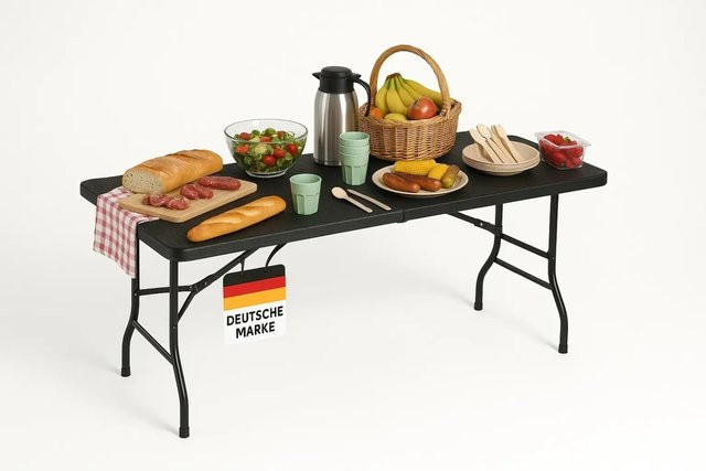 Albatros Buffettisch Klapptisch Schwarz Rattan mit Klappfunktion - Bild 2