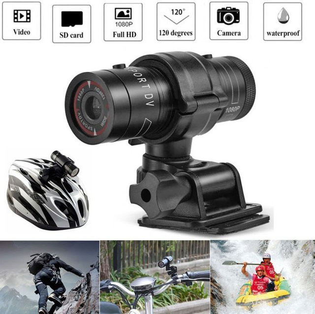 KIDKD Action Kamera Full HD 1080P in Schwarz für Fahrrad, Motorrad und Helm - Bild 1