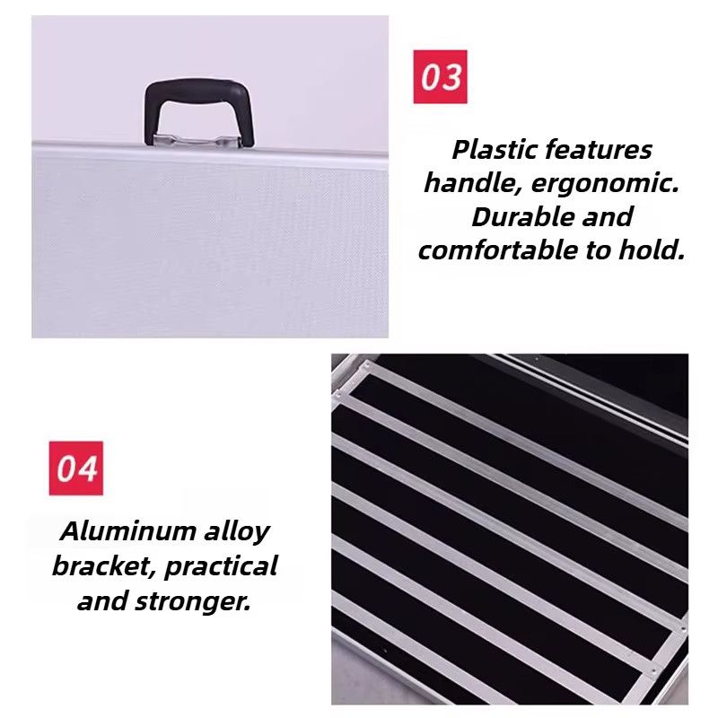 FLZX Schmuckschatulle aus Aluminium als tragbarer und faltbarer Schmuck-Organizer und multifunktionaler Ohrring-Ausstellungsständer - Bild 2