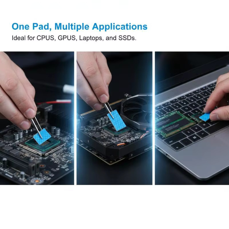 GELID Silikon-Wärmeleitpad Blau für verbesserte Kühlung von CPU und GPU bei Gaming-Laptops und Desktop-Computern - Bild 2