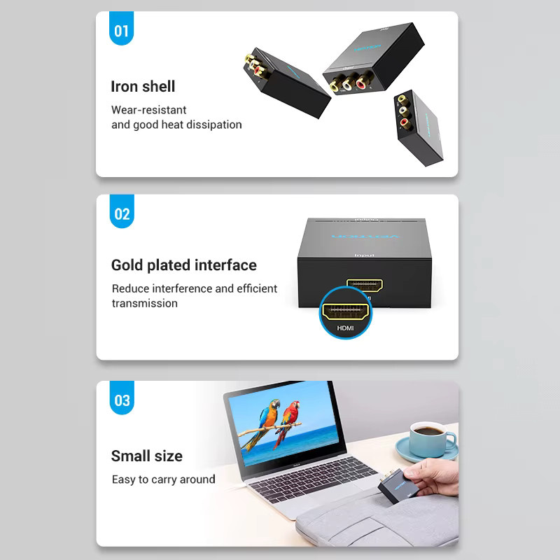 Vention HDMI zu AV RCA Adapter Konverter in Schwarz für PC, HDTV und Projektor - Bild 6