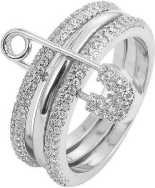 Ring Damen, Silber, Strassdekor, 3 in 1 Design