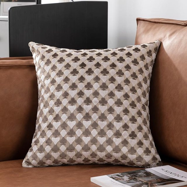 Dekorativer Jacquard-Samt Kissenbezug von JMG Clothing in Beige im nordischen Stil, B/T/H: 45 x 45 x 0 cm - Bild 1