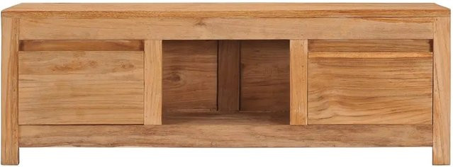 vidaXL TV-Schrank aus Teak-Massivholz in Braun im Kolonialstil, B/T/H: 100 x 30 x 35 cm - Bild 1