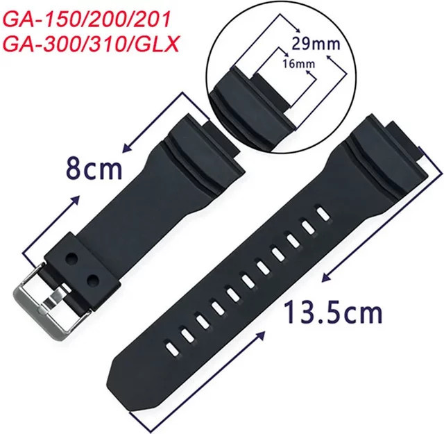 Casio Uhrenarmband Silikon, Schwarz, Herren - Bild 1