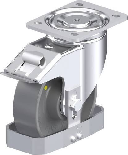 Blickle Stahlblech-Lenkrolle LH-PO 160K-FI-ELS-FS in Silber, Rad-Durchmesser: 160 mm, Tragfähigkeit: 450 kg - Bild 1