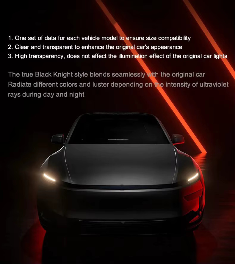 Whiteforce Schutzfolie für Tesla Model Y Juniper Scheinwerfer und Rücklichter, TPU-Folie in Schwarz oder Transparent - Bild 1