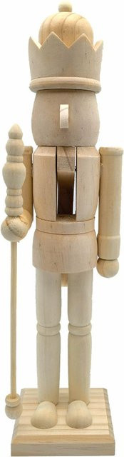 Unbemaltes Weihnachts-Nussknacker Holz-Ornament Home Living Time in Beige, Höhe: 38 cm - Bild 1