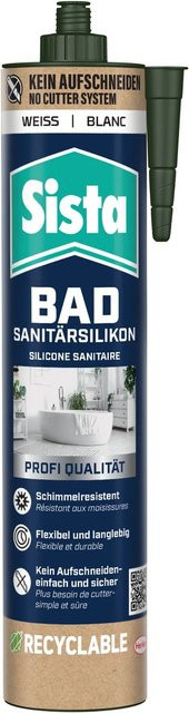Sista Sanitär-Silikon für Bad und Küche, wasserdicht, Weiß, 280 ml - Bild 1