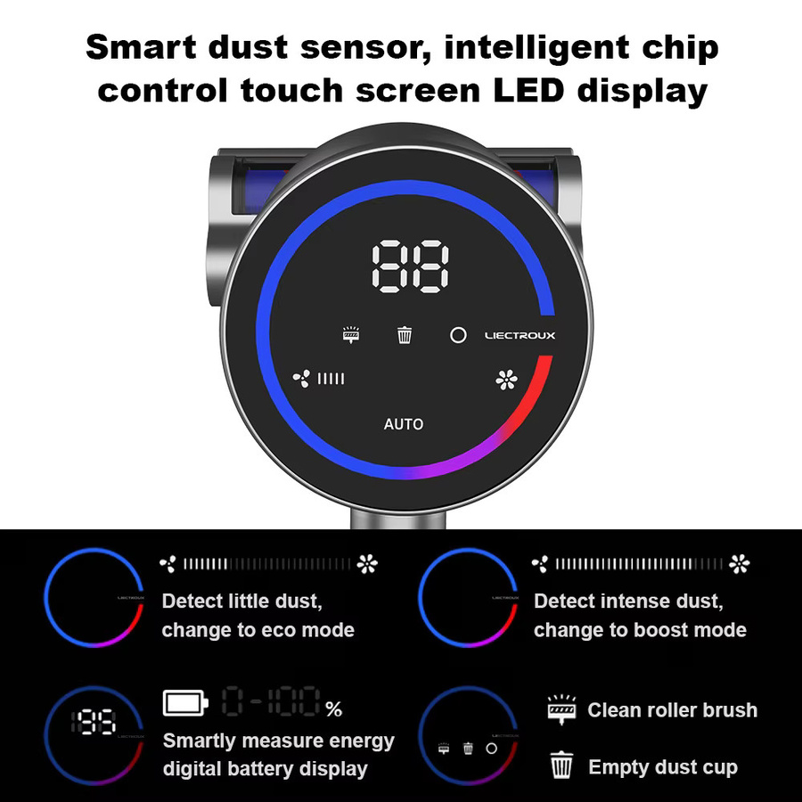 Liectroux i10 Kabelloser Handstaubsauger mit 27kPa Saugkraft, Intelligente Staubaufnahme und großem Touchscreen - Bild 2