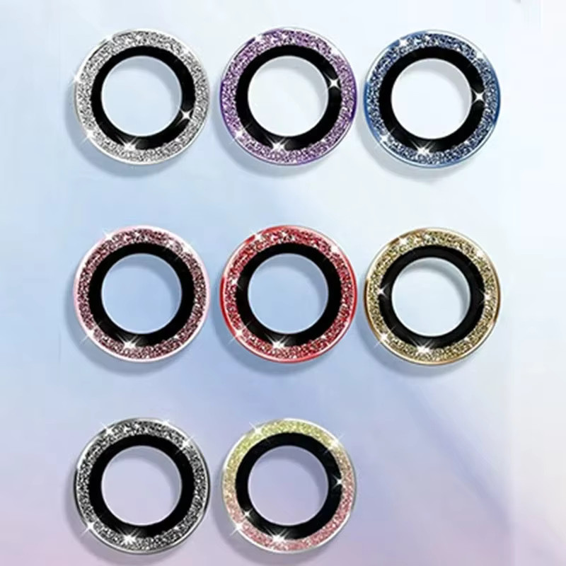 Luxus Glitter Kamera Objektiv Schutz für Samsung Galaxy Z Fold 6 5 4 3 und Z Flip6 5 in Schwarz mit Diamant Metall Ring und Glas Abdeckung - Bild 5