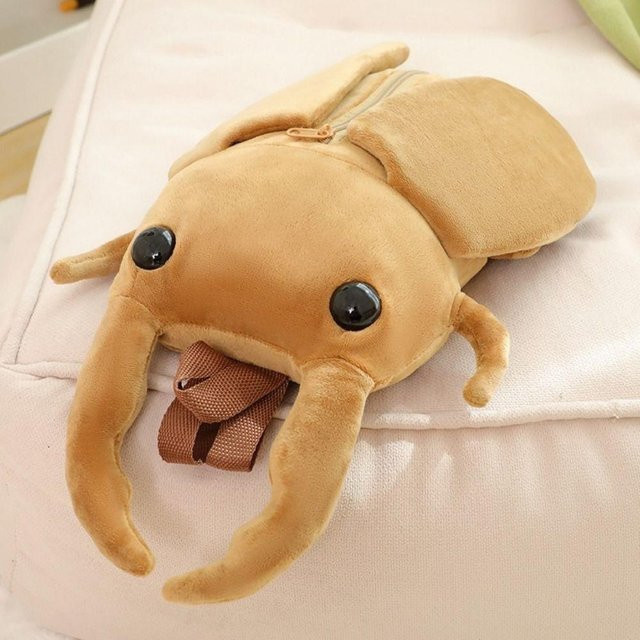 Yiran toy Zikade Plüschtier Rucksack Umhängetasche, Braun/Grün, ab 5 Jahren - Bild 1