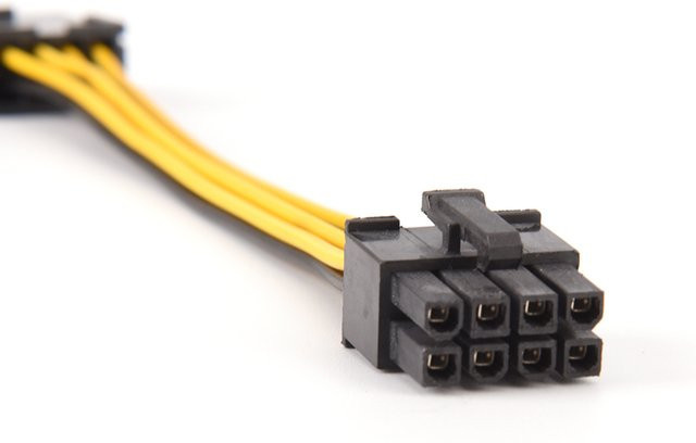 KOQZM 8-poliges ATX EPS Stecker-Buchse Verlängerungskabel für CPU-Mainboard-Netzteil Adapter, Gelb, Länge: 19 cm - Bild 1