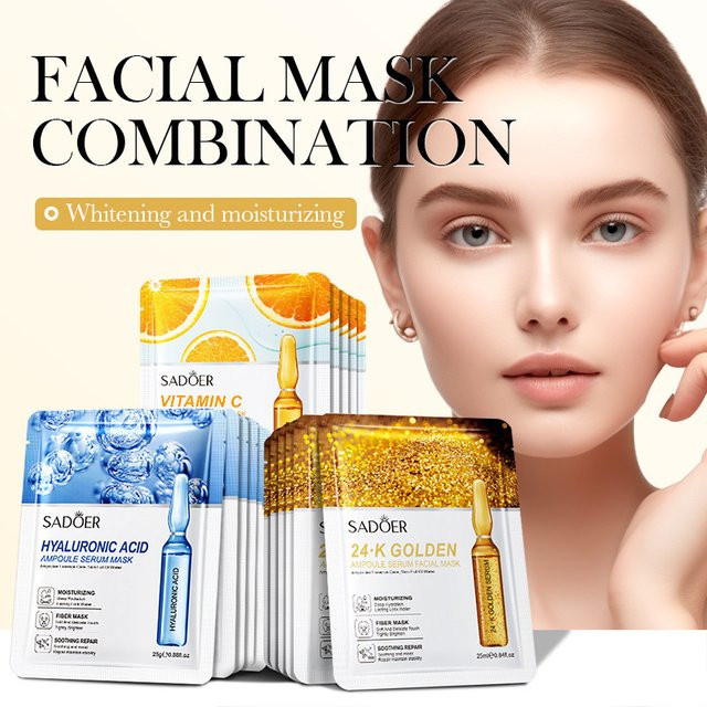 SADOER Gesichtsmaske, Vitamin C, Hyaluronsäure, Unisex - Bild 1