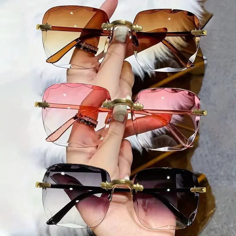 Oculos Sonnenbrille, randlos, quadratisch, rot, Metall, Unisex - Bild 4