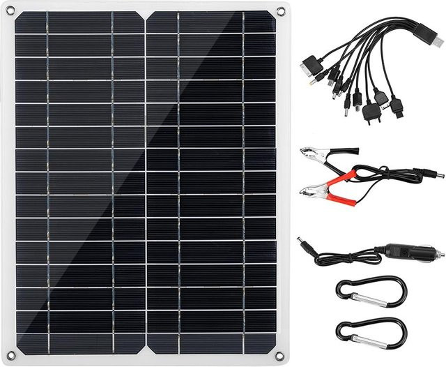 DIYelecs Tragbares 15W Solar-Powerbank-Panel mit Dual-USB für Reise, Auto und Boot in Rot - Bild 1