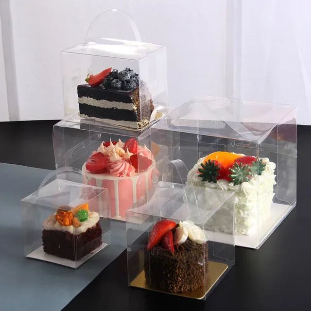5er Set transparente Kunststoff-Kuchenboxen für Geburtstag, Hochzeit und Party - Bild 1
