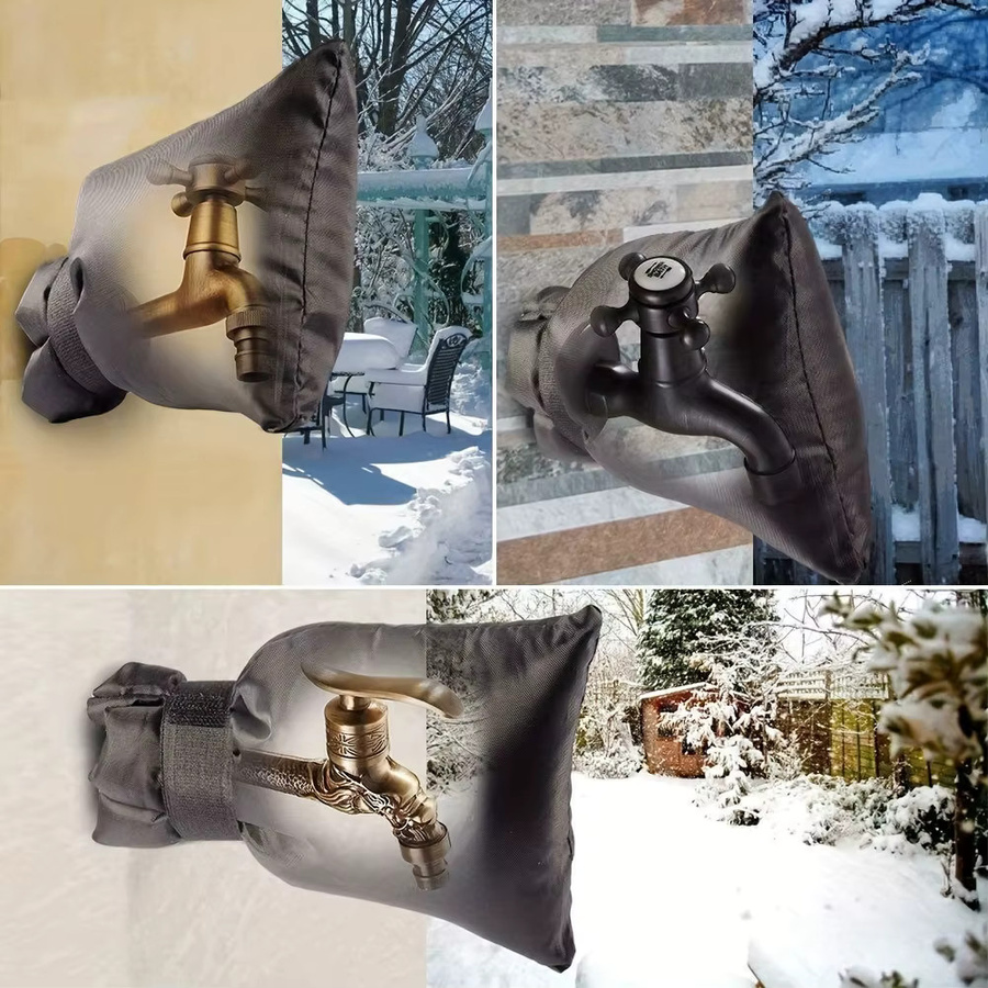 DUTRIEUX Outdoor-Wasserhahn-Abdeckung zur Frostschutz-Isolierung, Schwarz - Bild 5