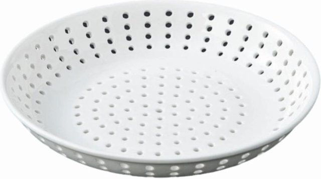 Weiße Keramik-Dampfgarschale mit kreativer Hohlraum-Abtropffunktion, Durchmesser: 23 cm - Bild 1