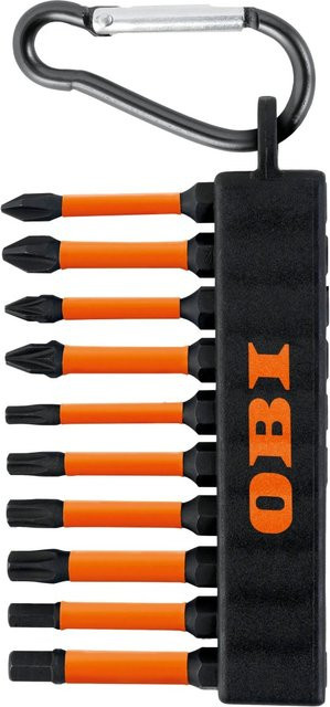OBI Karabiner Bit-Set 10-teilig in Schwarz und Orange - Bild 1