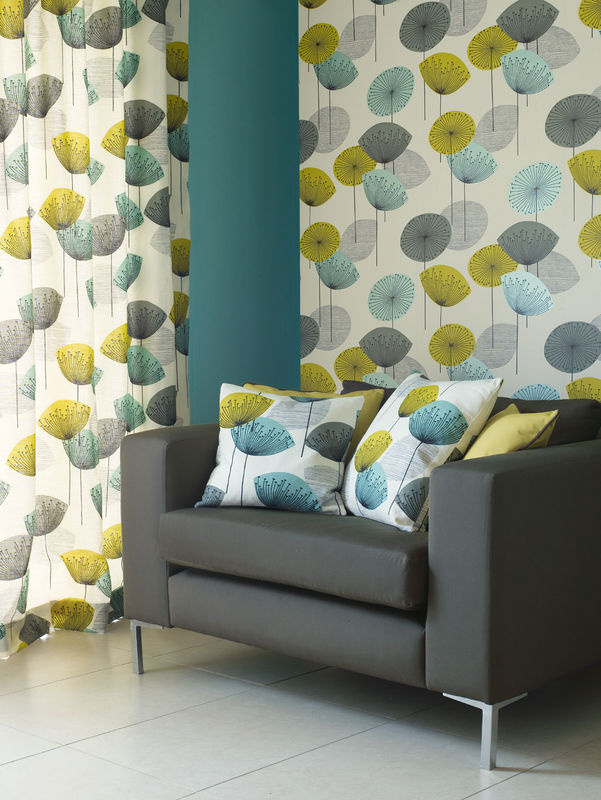 Sanderson Tapete Dandelion Clocks Buchfink in Blau Grau Multicolour mit botanischem Floral-Design im Retro-Stil - Bild 3