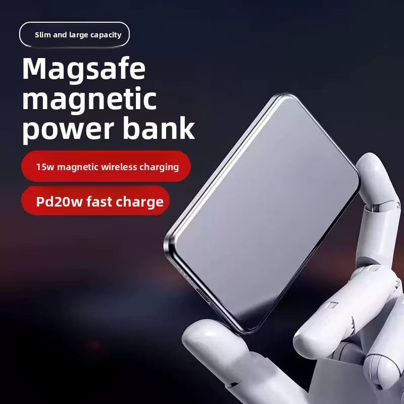 Taepiaai Magnetische Kabellose Powerbank 20000mAh PD22.5W Schnelles Laden Ultra Dünne Externe Batterie in Lila - Bild 2