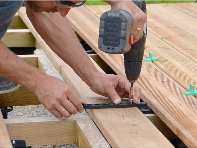 Ferax Fixego Befestigungssystem für Holz-Terrassendielen 19-25 mm, Farbe: Schwarz, Material: Stahl - Bild 1