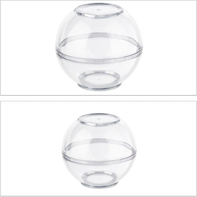 Relaxdays Zwiebeldosen 2er Set aus Kunststoff, transparent und geruchsdicht, stapelbar, B/H: 6 x 7 cm und 8 x 9 cm - Bild 1