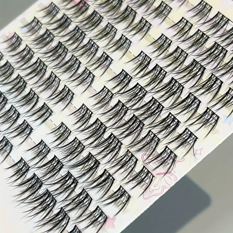 Mixiaohe Cartoon Cluster Wimpern, 100 Stück, C-Curl, 10-13mm, Natürlich - Bild 3