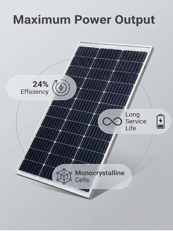 JINGYANGPV Bifaziales 240W Monokristallines Solarpanel 12V mit 2x 120W Photovoltaik-Leistungsmodul für Wohnmobile, Boote und Garten - Bild 3