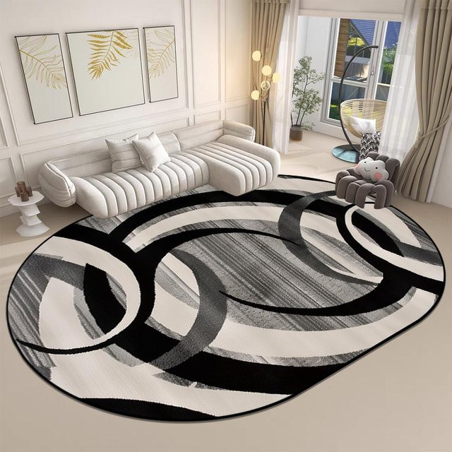 Ovaler Teppich Karpetti in Multicolour, modern gestreift, waschbar und rutschfest, B: 280 cm, T: 180 cm - Bild 1