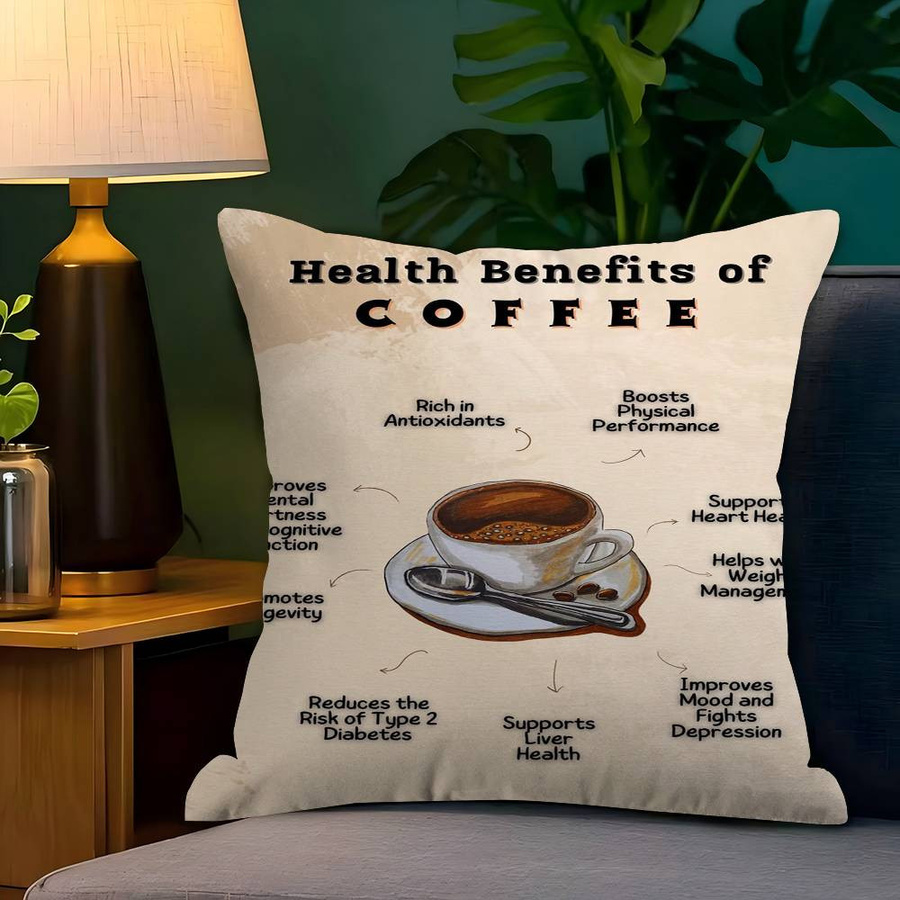 Kaffee Guide Anime Kissenbezug aus Peach Skin für Sofa und Bett, Multicolor, B/T/H: 18 x 18 x 18 cm - Bild 3
